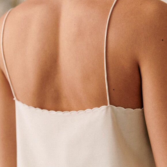NWT Sezane womens Palma cami top in Ecru silk size 36 - Picture 3 of 6